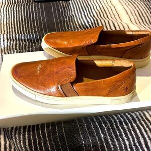 Brand new never worn Frye Ivy slip-ons in cognac leather. Perfect condition. 6.5